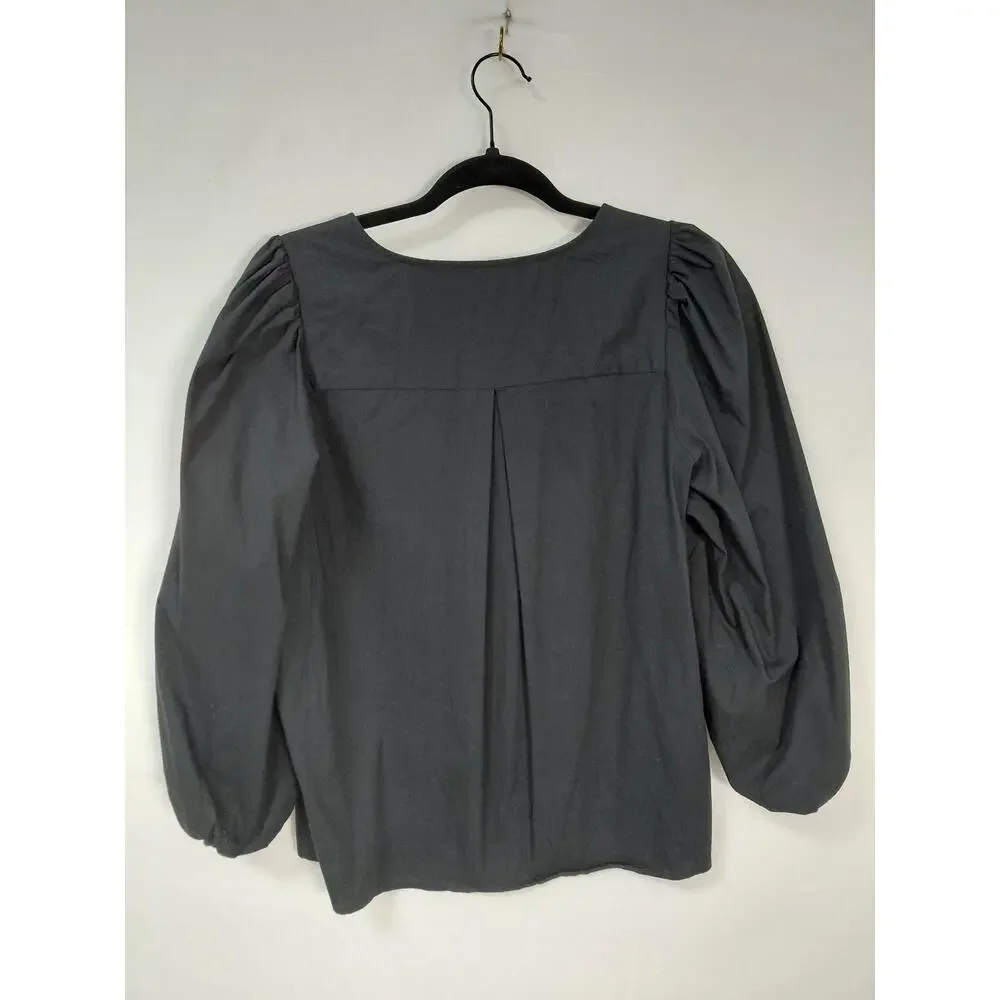 Banana Republic Cotton Blend Gray Stretch Top Women Size M